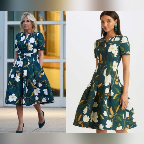 ◇$2990 NEW OSCAR DE LA RENTA GORGEOUS MAGNOLIA DAY DRESS US 24 S